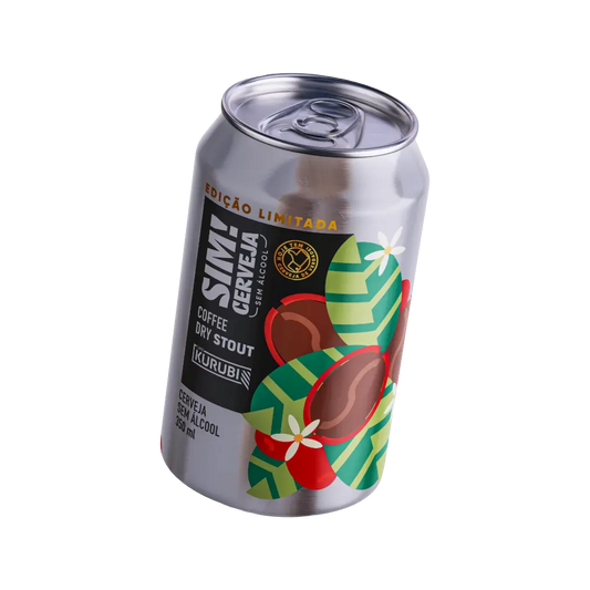 cerveja sem alcool coffe dry stout sim, lata inclinada