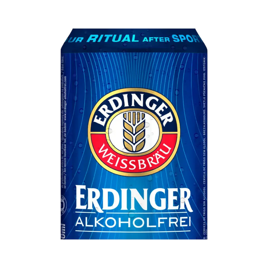 recorete da lata de 500ml da cerveja sem alcool erdinger weissbier