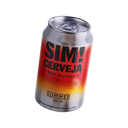 cerveja sem alcool summer lager sim lata inclinada para frente