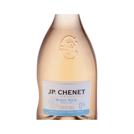 zoom da garrafa de espumante sem alcool rosé pinot noir da jp chenet