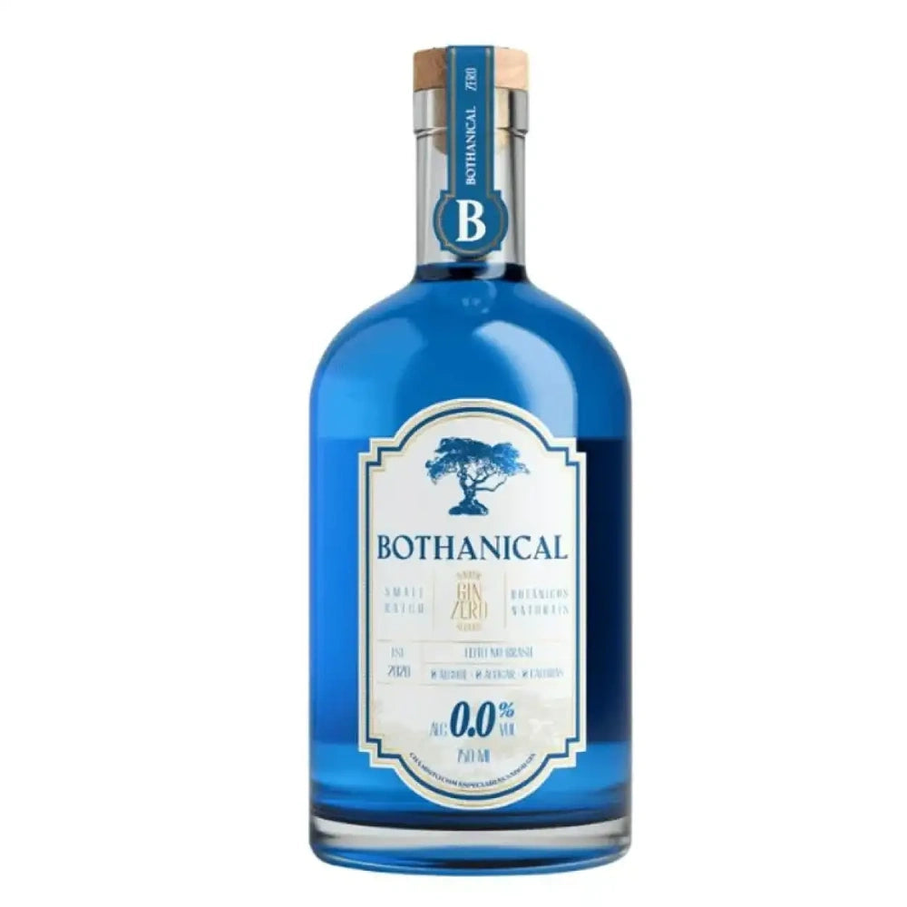 Garrafa de gin bohanical sem álcool de frente