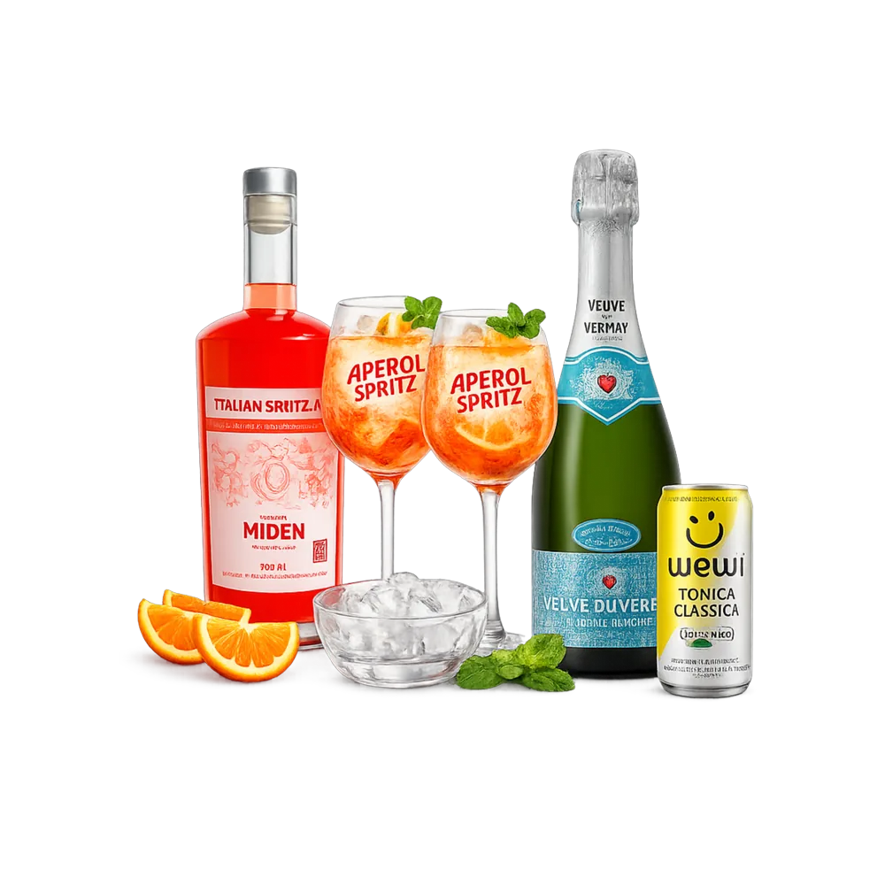 foto do kit de drink sem alcool aperol spritz vendido em bundle