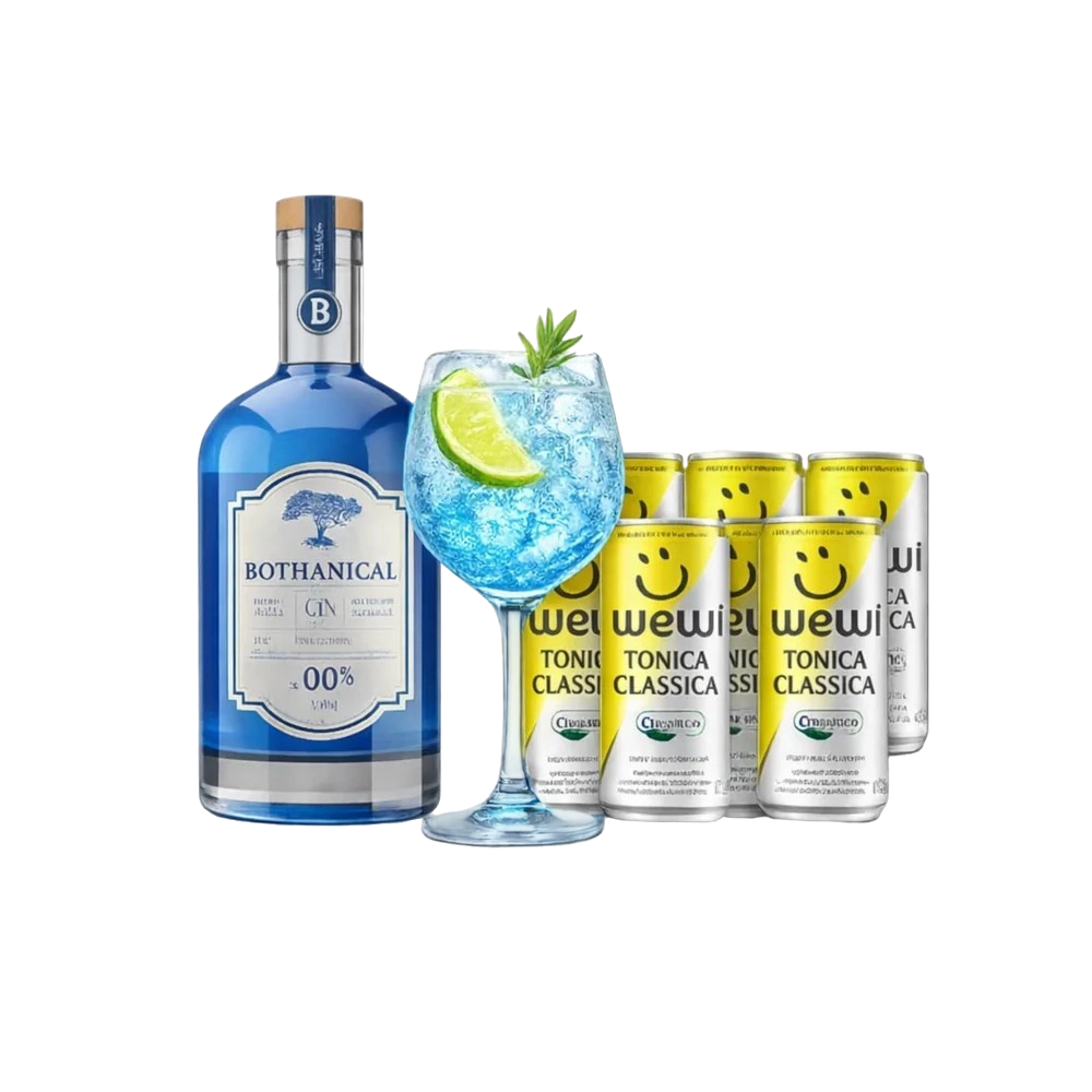 kit de drink sem alcool gin tonica azul bothanical com agua tonica organica wewi-bundle