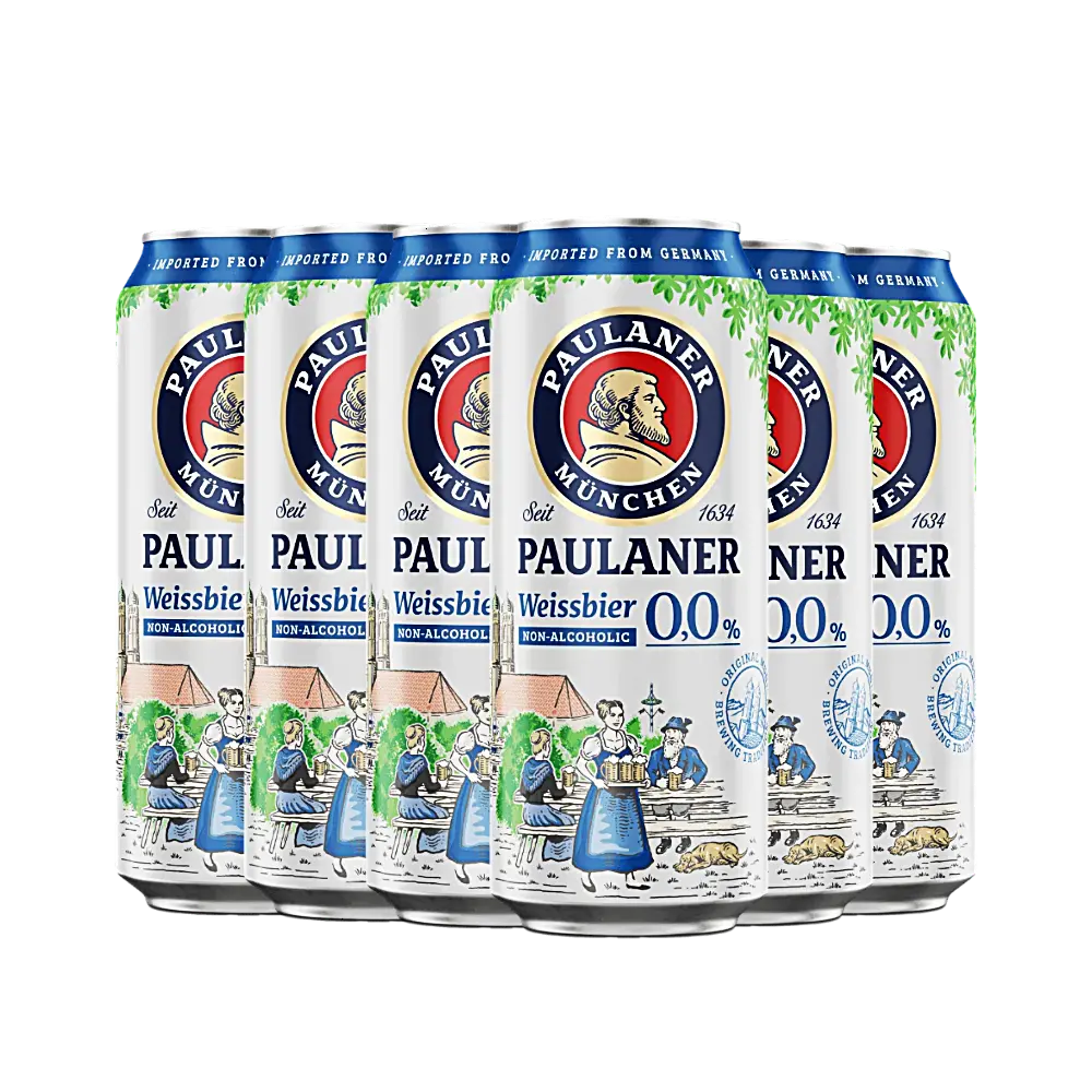 pack com 12 latas da cerveja sem álcool
paulaner weissbier