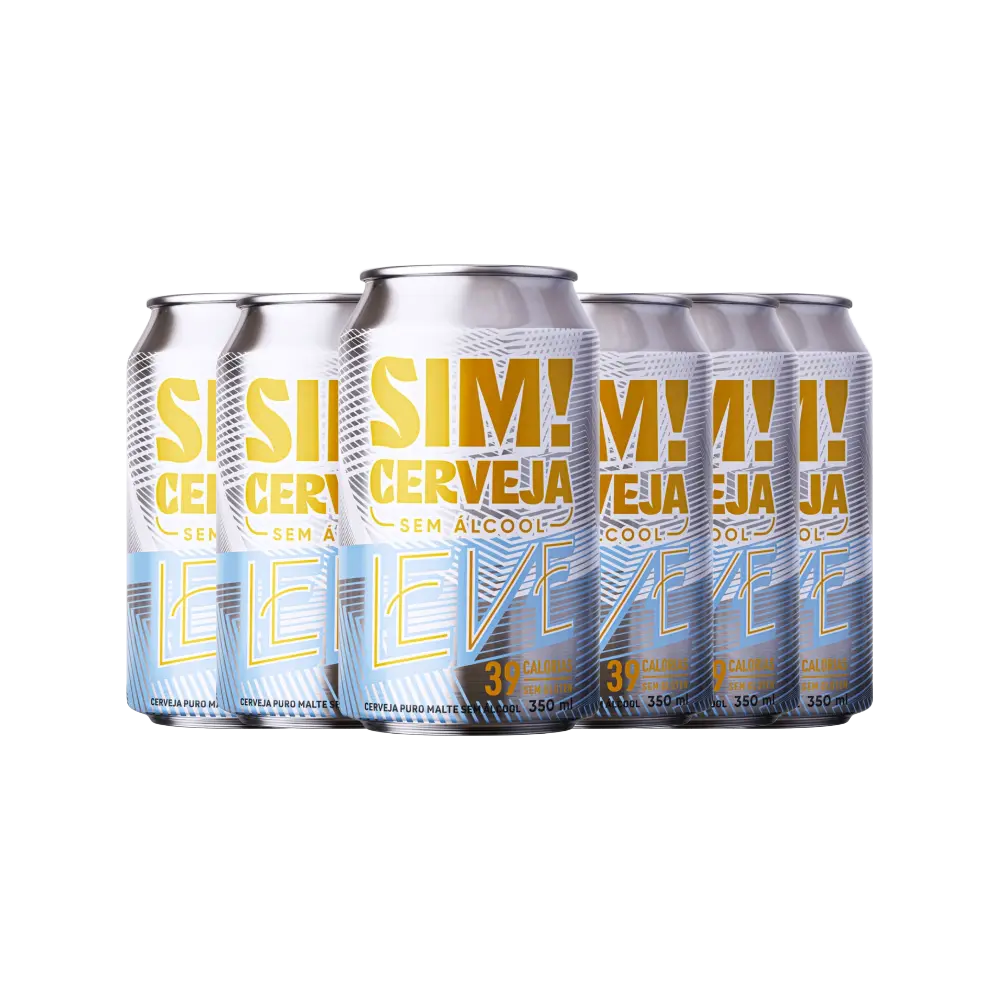 pack 6_latas cerveja sem alcool sim leve pilsen