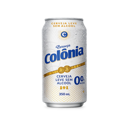 cerveja sem alcool colonia pilsen lata de frente