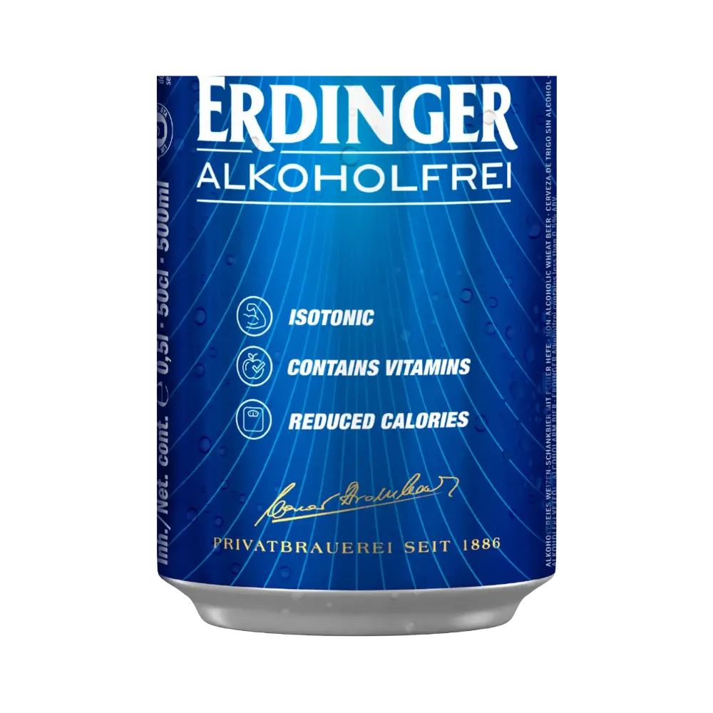 recorete da parte de baixo da lata de 500ml da cerveja sem alcool erdinger weissbier
