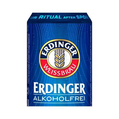 recorete da lata de 500ml da cerveja sem alcool erdinger weissbier