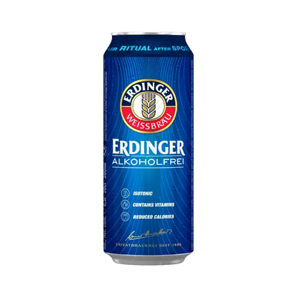 lata de 500ml da cerveja sem alcool erdinger weissbier