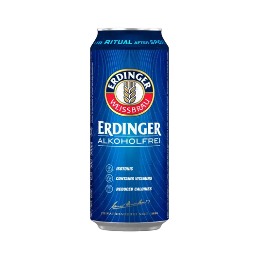lata de 500ml da cerveja sem alcool erdinger weissbier