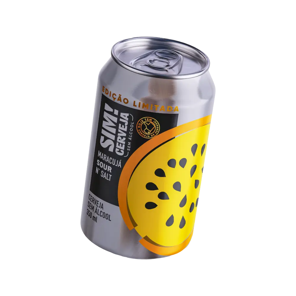 cerveja sem alcool maracuja sour n salt sim, lata inclinada