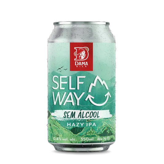 imagem em webp da cerveja sem alcool self way estilo hazy ipa. Lata vista de frente