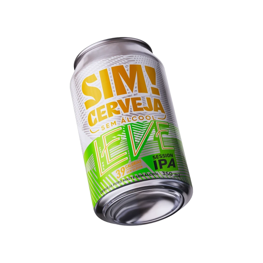 cerveja sem alcool da sim leve session ipa lata inclinada