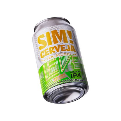 cerveja sem alcool da sim leve session ipa lata inclinada