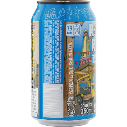 Lata de cerveja sem alcool roleta russa easy ipa sem alcool vista do alngulo 3, de lado, especificações