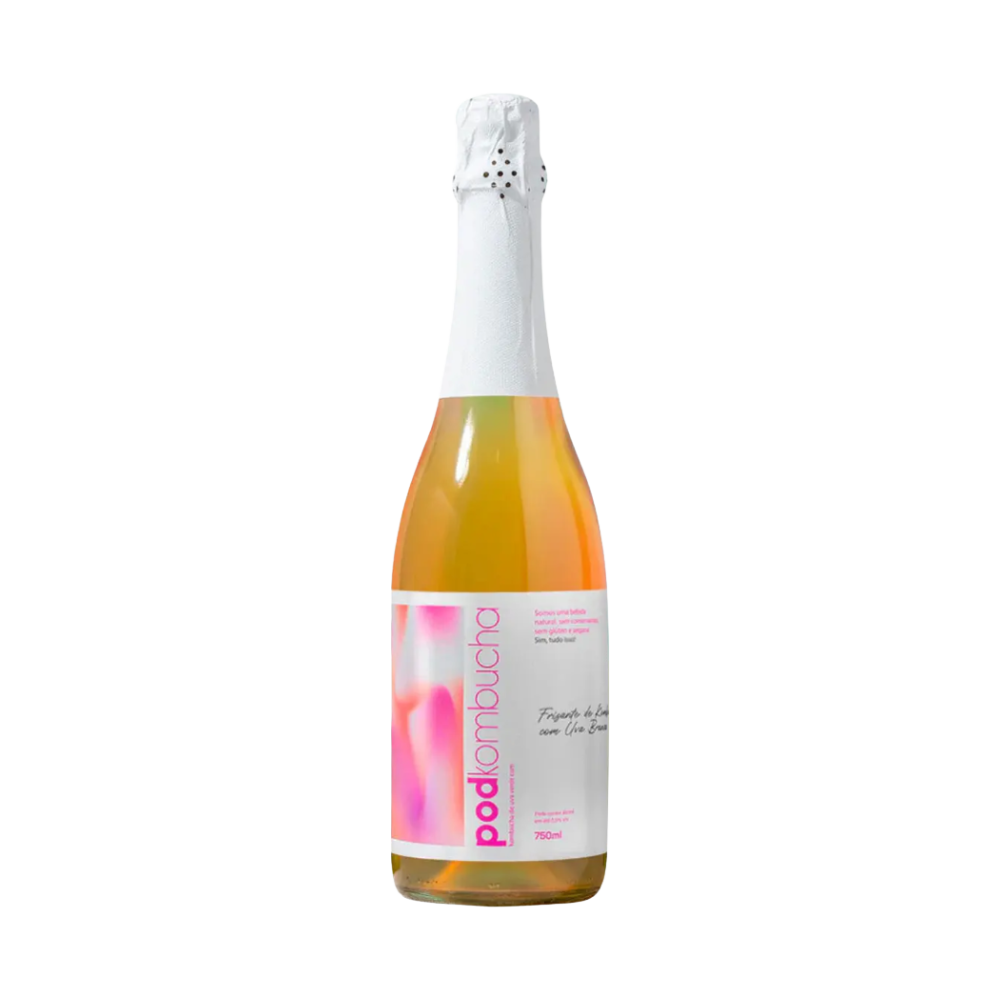 espumante kombucha sem alcool sabor uva da pod