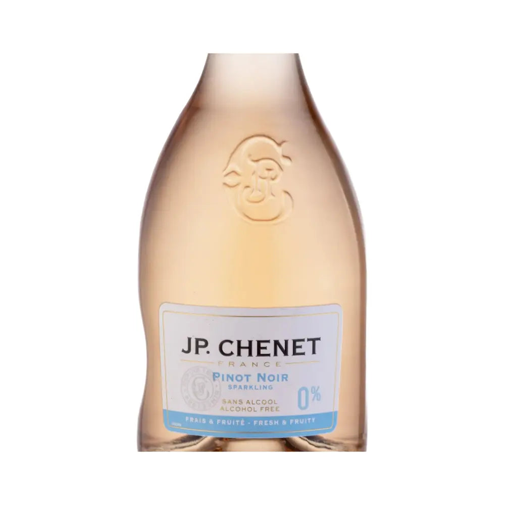 zoom da garrafa de espumante sem alcool rosé pinot noir da jp chenet