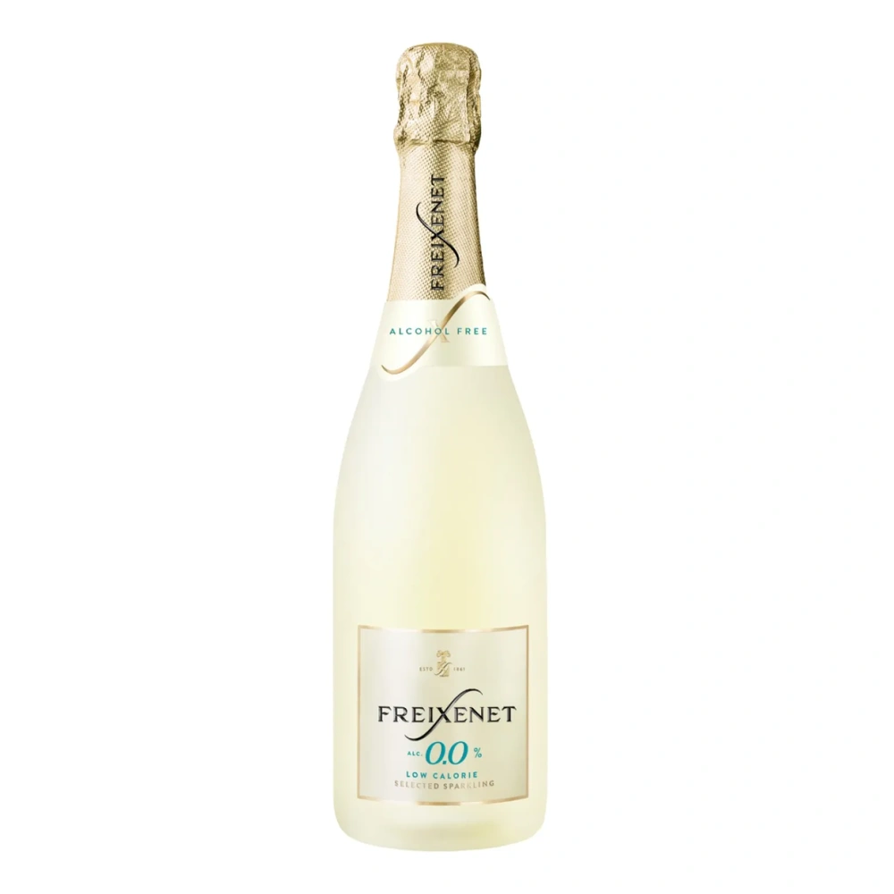 Garrafa de espumante sem alcool 0.0% freixenet de frente