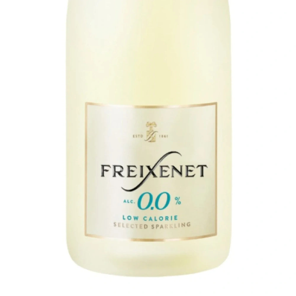 Fundo da garrafa de espumante sem alcool 0.0% freixenet