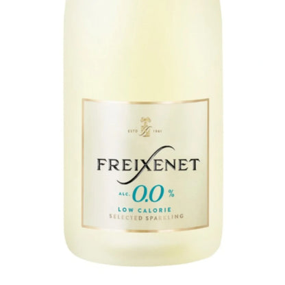 Fundo da garrafa de espumante sem alcool 0.0% freixenet