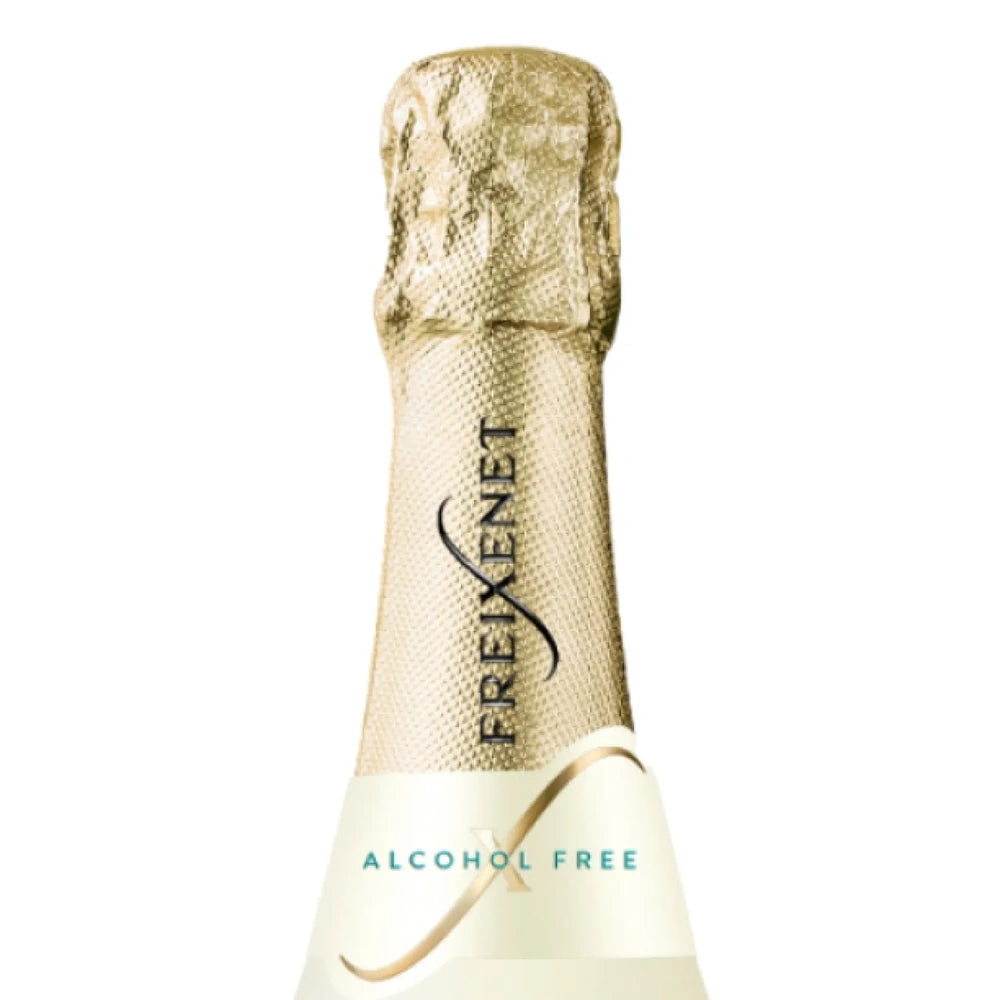 Topo da garrafa de espumante sem alcool 0.0% freixenet