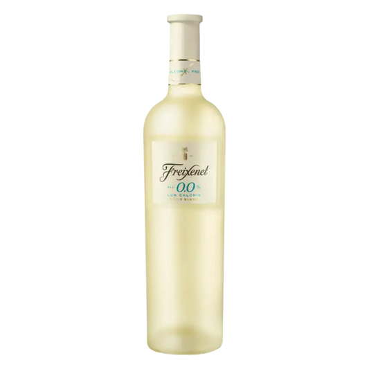 Garrafa de vinho branco sem alcool freixenet de frente