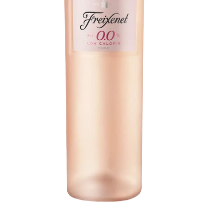 Fundo da garrafa de vinho rose sem alcool freixenet