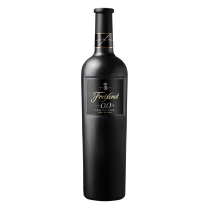 Garrafa de vinho tinto sem alcool freixenet de frente