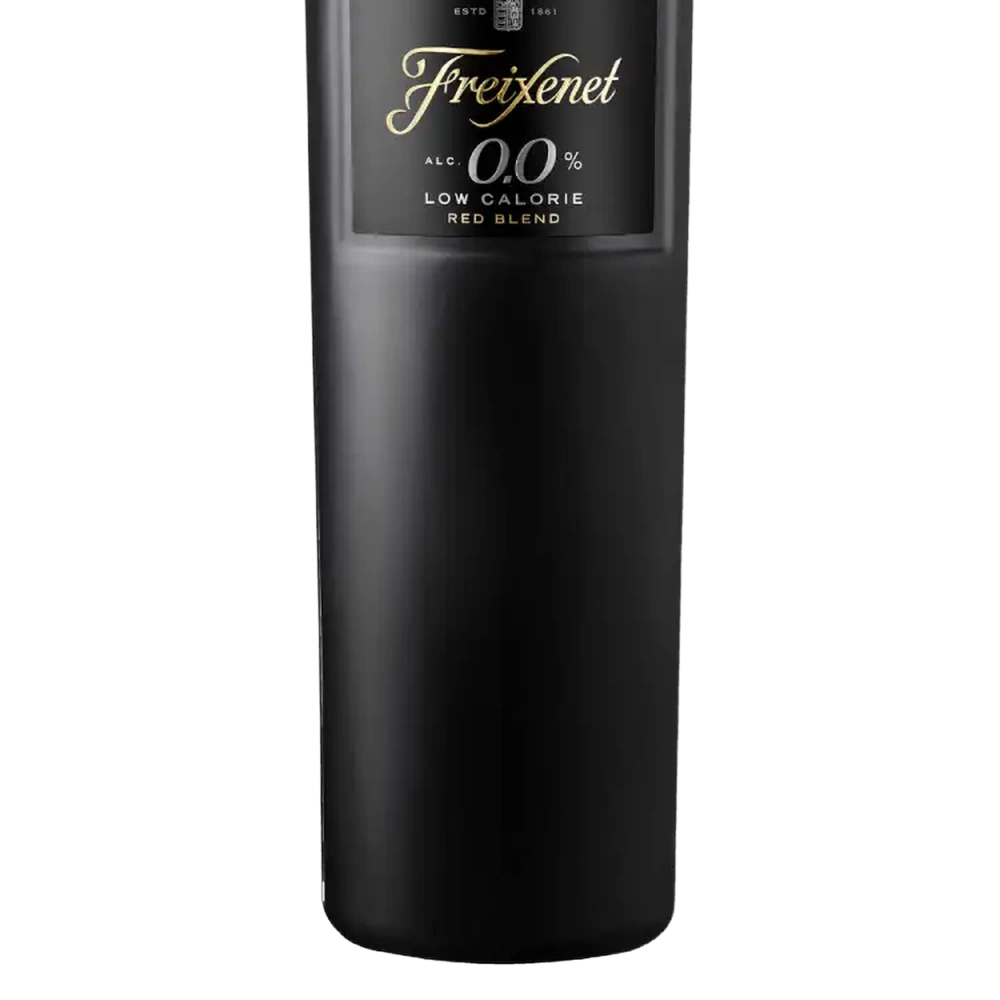 Fundo da garrafa de vinho tinto sem alcool freixenet