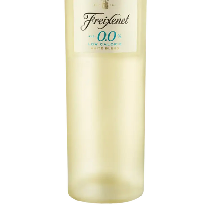 Fundo da garrafa de vinho sem alcool 0.0% estilo branco freixenet