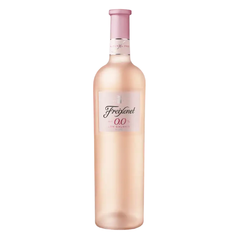 Garrafa vinho sem alcool 0.0% estilo rose freixenet de frente