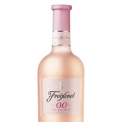 Topo da garrafa de vinho sem alcool 0.0% estilo rose demisec freixenet