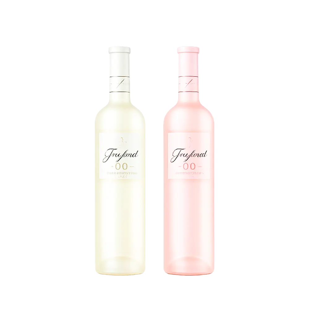 garrafas de vinhos sem alcool branco e rose da marca freixenet