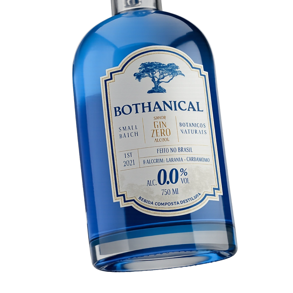 gin sem alcool bothanical garrafa inclinada