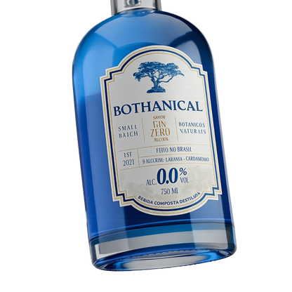 gin sem alcool bothanical garrafa inclinada