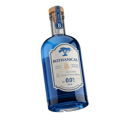 gin sem alcool bothanical garrafa inclinada frente