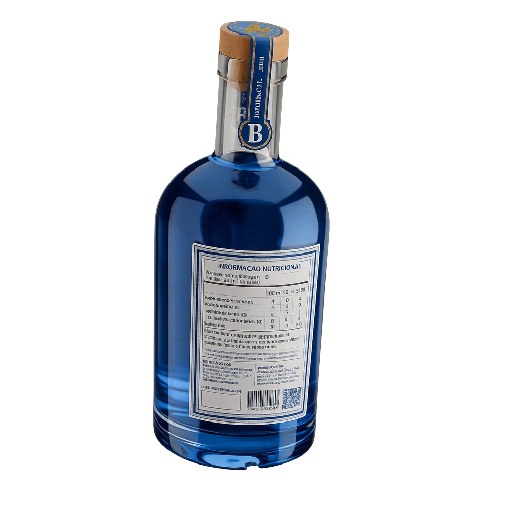 gin sem alcool bothanical garrafa inclinada verso