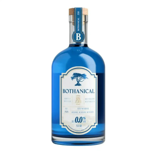 Garrafa de gin bohanical sem álcool de frente