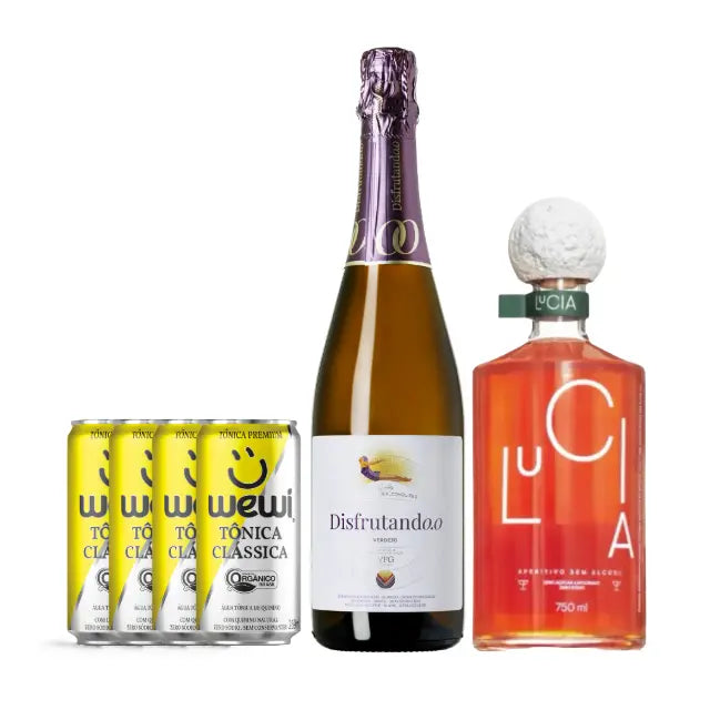 kit do drink sem alcool verdejo spritz contendo aperitivo lucia espumante disfrutando tonica wewi