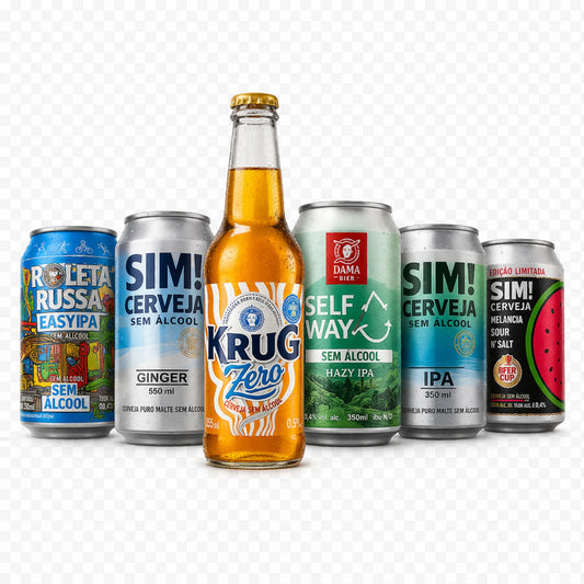 kit de cervejas sem álcool da bebidasem imagem das cervejas dispostas em formato de piramide