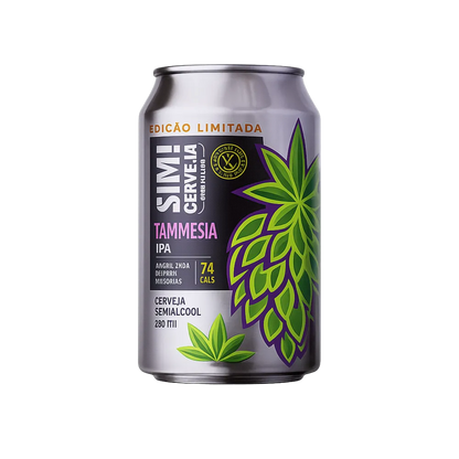 lata de cerveja sem alcool ipa amnesia da marca sim vista de frente