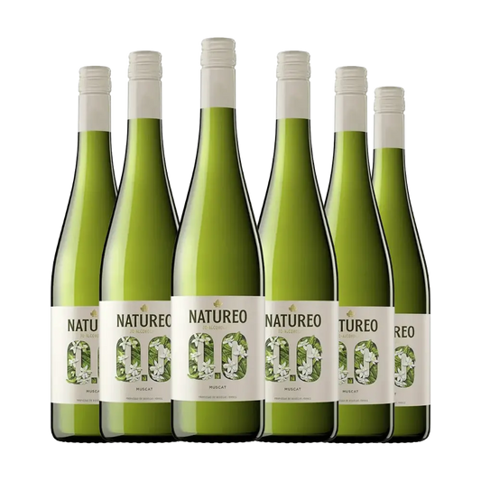seis garrafas de vinho sem alcool branco muscat da natureo, parte do kit da bebidasem