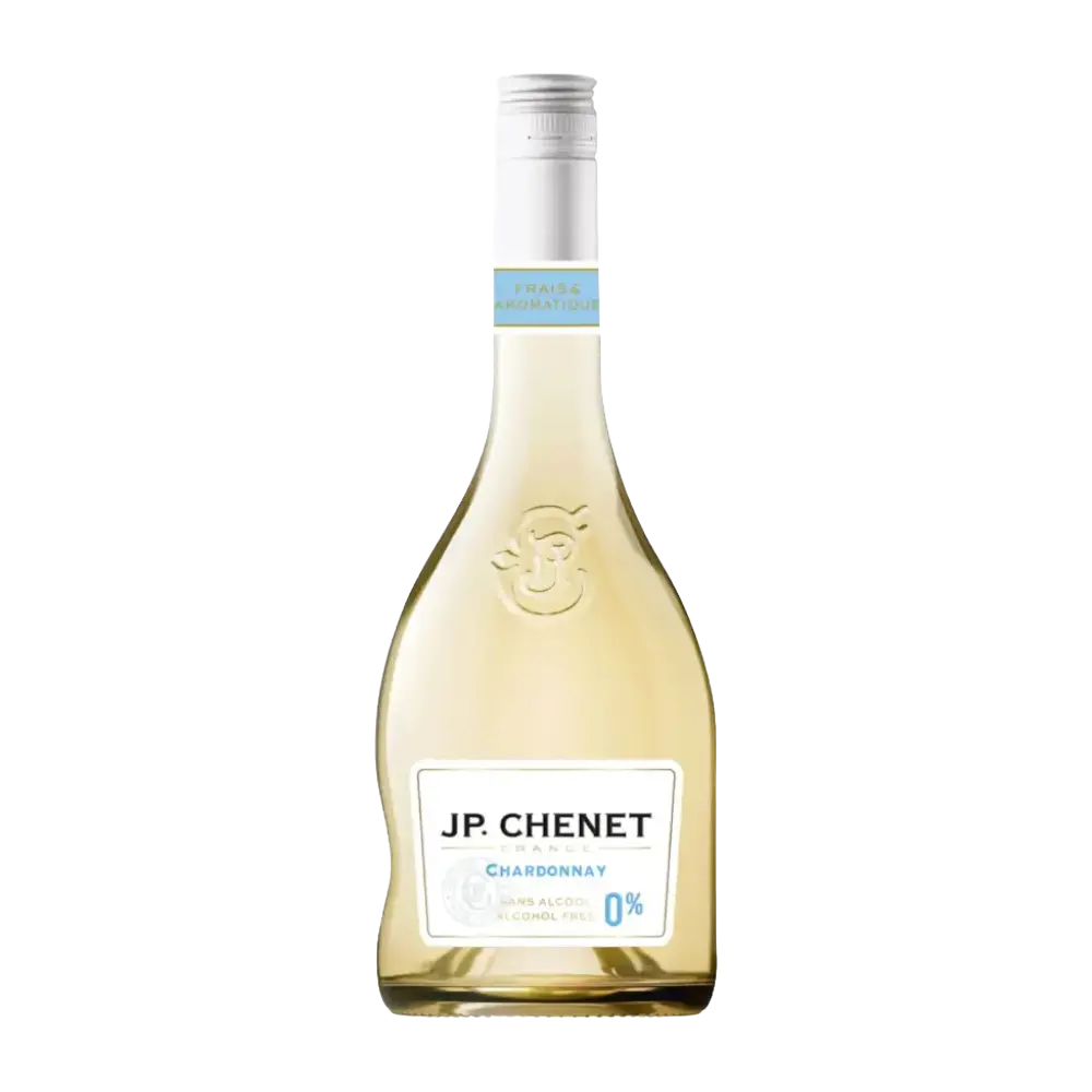 garrafa de vinho sem alcool branco chardonnay da jp chenet