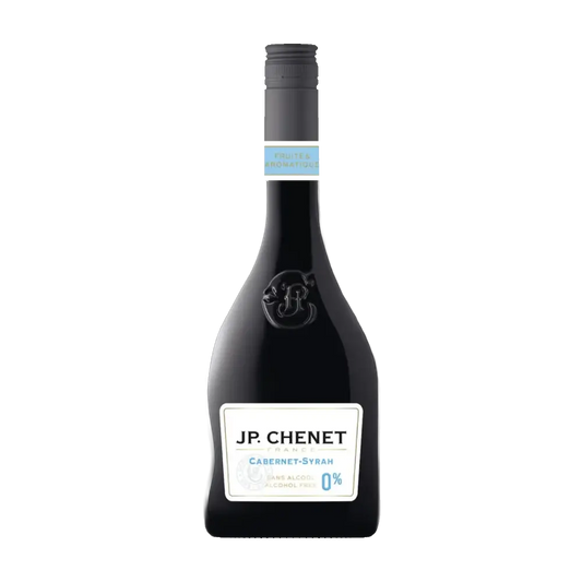 garrafa de vinho sem alcool tinto cabermet-shiraz da jp chenet