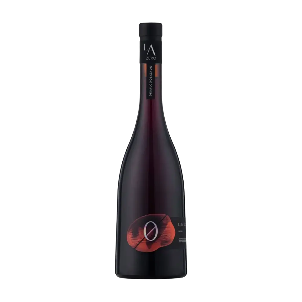 vinho sem alcool da marca luiz argenta tinto shiraz visão da garrafa de frente